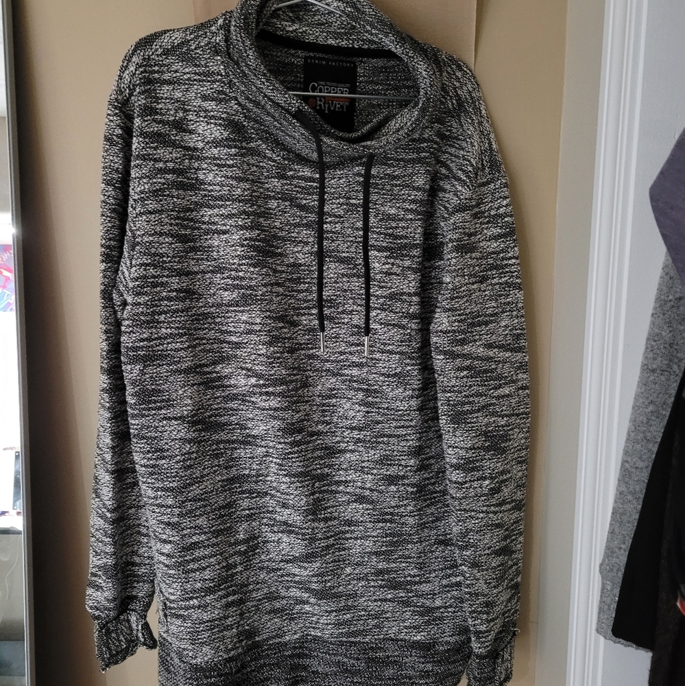 Men’s Copper Rivet Cowl Neck Sweater